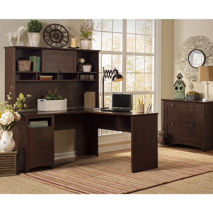Perth Desk with Hutch and Filing Set & Reviews Birch Lane